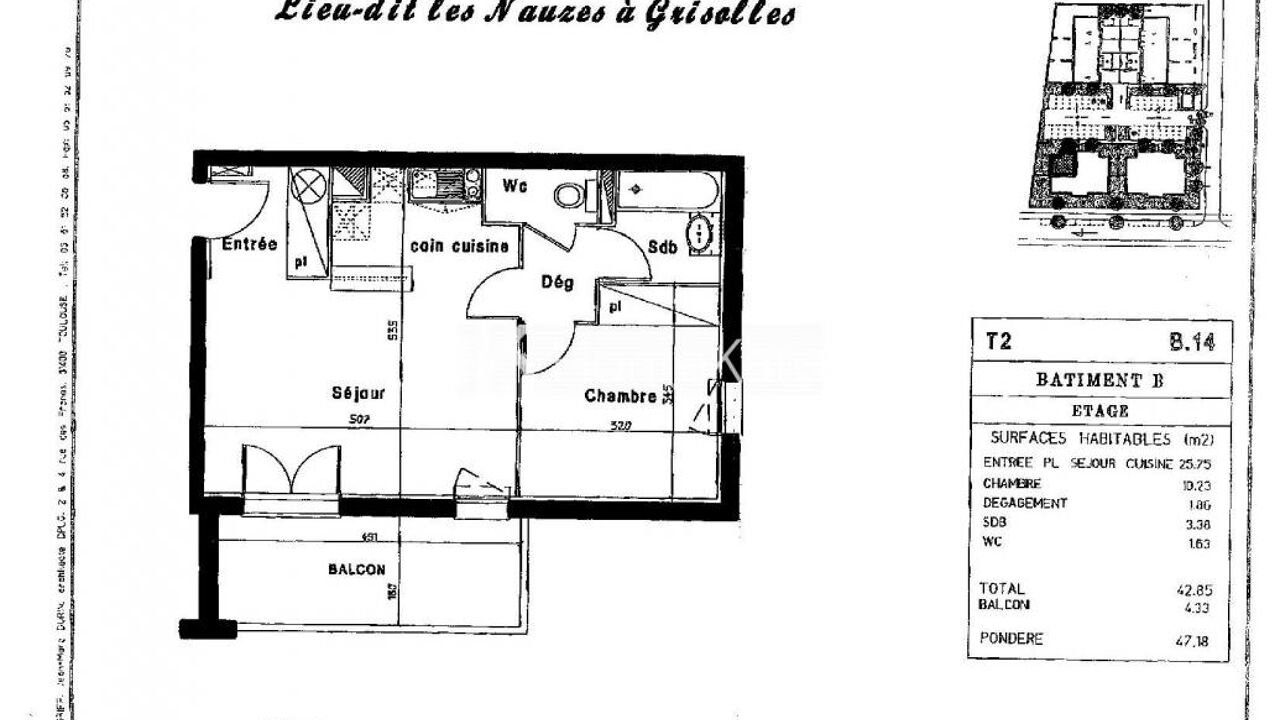 appartement 2 pièces 43 m2 à louer à Grisolles (82170)