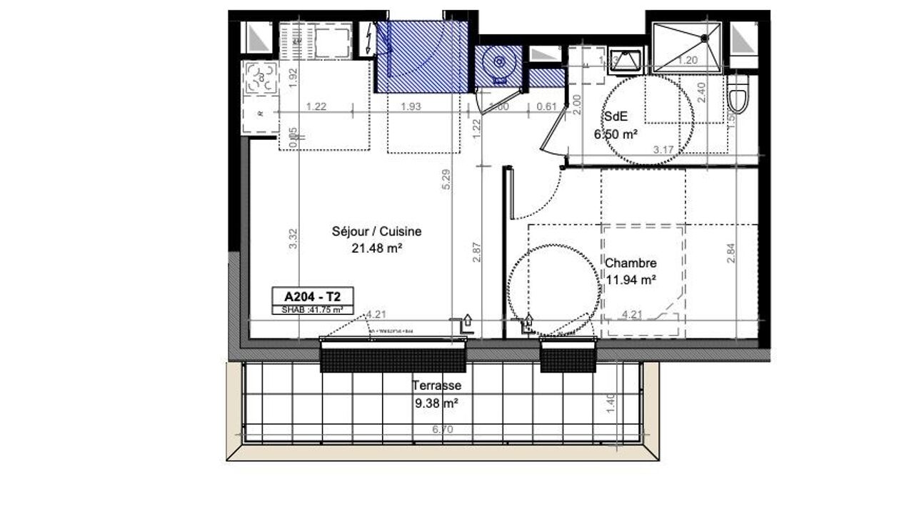 appartement 2 pièces 41 m2 à vendre à Carpiquet (14650)