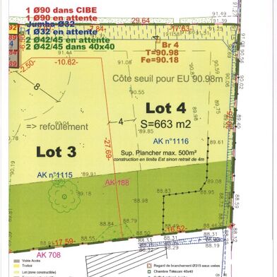 Terrain 663 m²