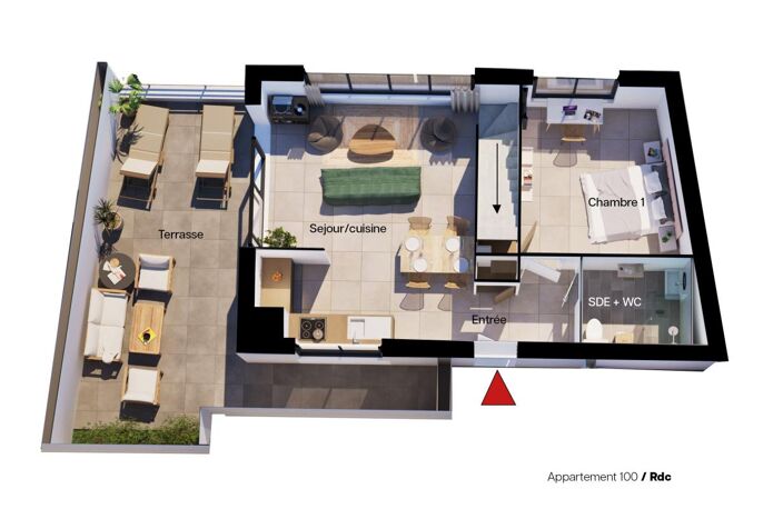 T4  en dernier étage avec ascenseur, terrasse de 30m2 et 2 parkings en sous sol — photo 4