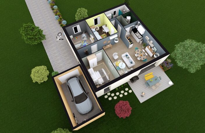 Projet de construction d'une maison 80.07 m² avec terrain à VOUILLE (86) — photo 2