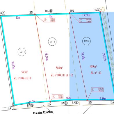 Terrain à construire 489 m²