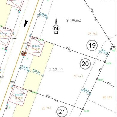 Terrain à construire 421 m²