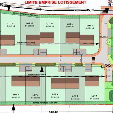 Terrain à construire 555 m²