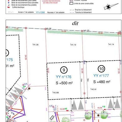 Terrain à construire 480 m²