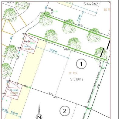 Terrain à construire 518 m²