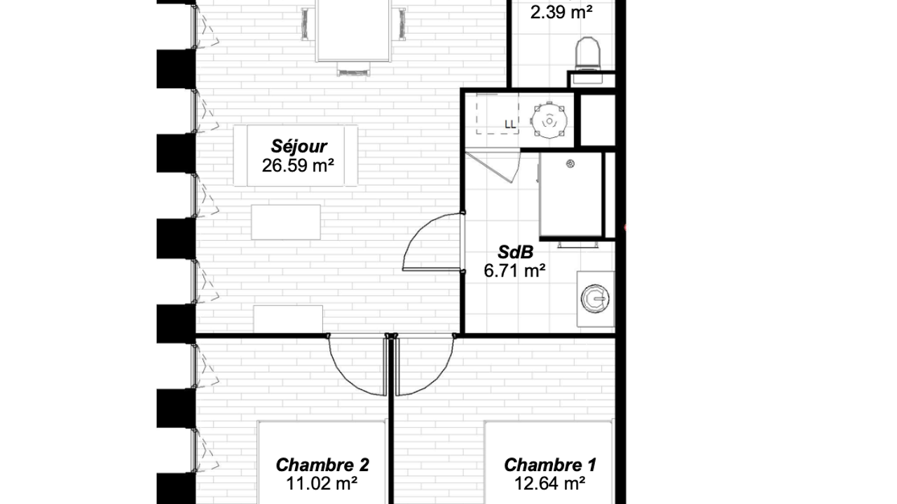 appartement 3 pièces 65 m2 à vendre à Reims (51100)