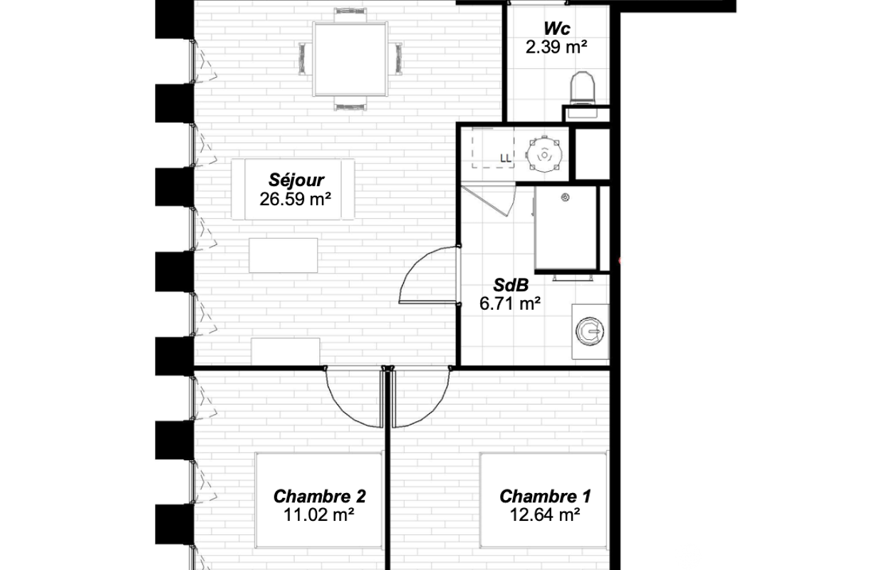 appartement 3 pièces 65 m2 à vendre à Reims (51100)