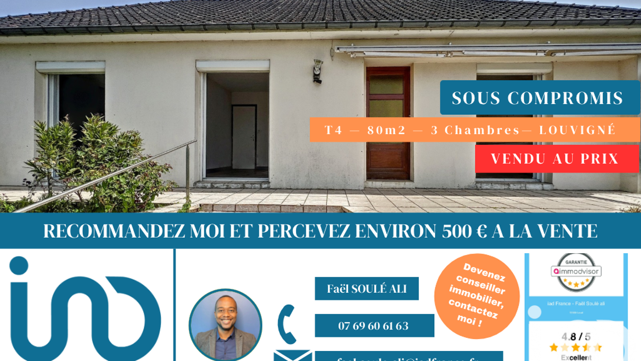 maison 4 pièces 81 m2 à vendre à Louvigné (53210)