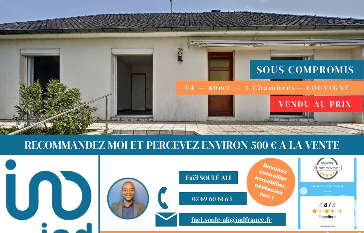 maison 4 pièces 81 m2 à vendre à Louvigné (53210)