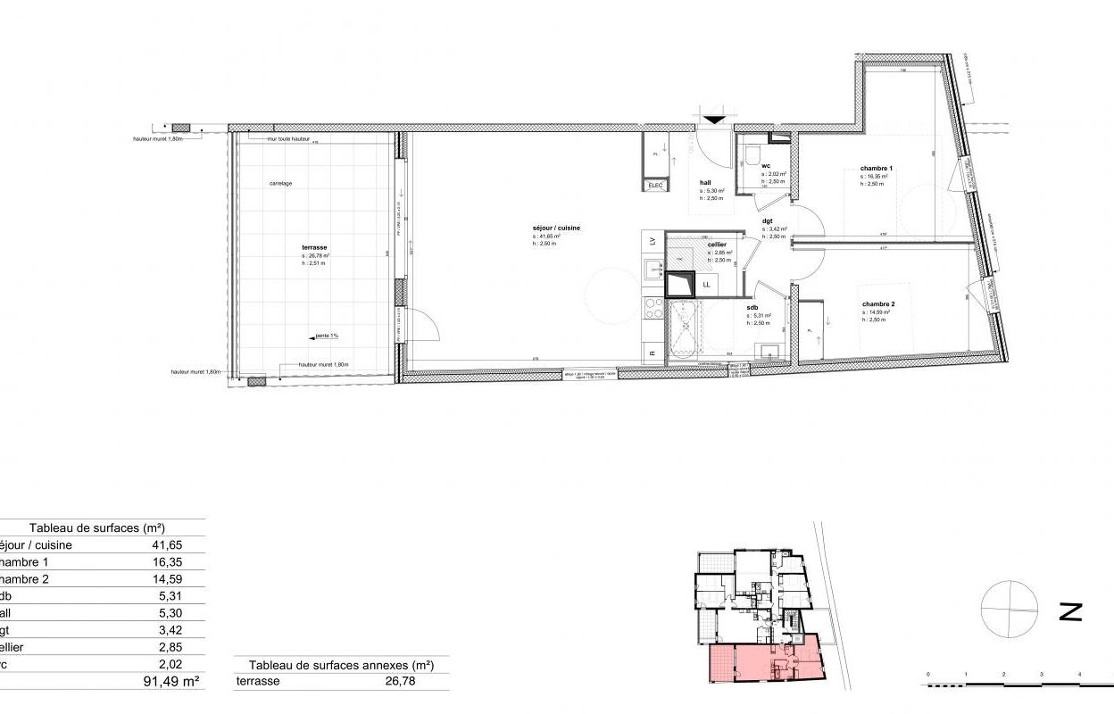 appartement 3 pièces 91 m2 à vendre à Romans-sur-Isère (26100)