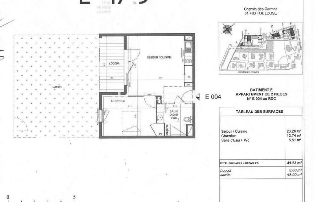 appartement 2 pièces 42 m2 à louer à Toulouse (31400)