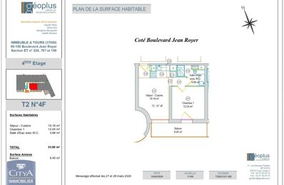 location appartement 660 € CC /mois à proximité de Saint-Avertin (37550)