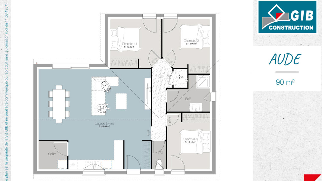 maison 90 m2 à construire à Ludon-Médoc (33290)