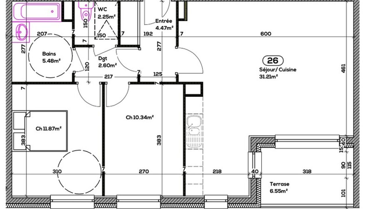 appartement 3 pièces 68 m2 à vendre à Seyssel (01420)