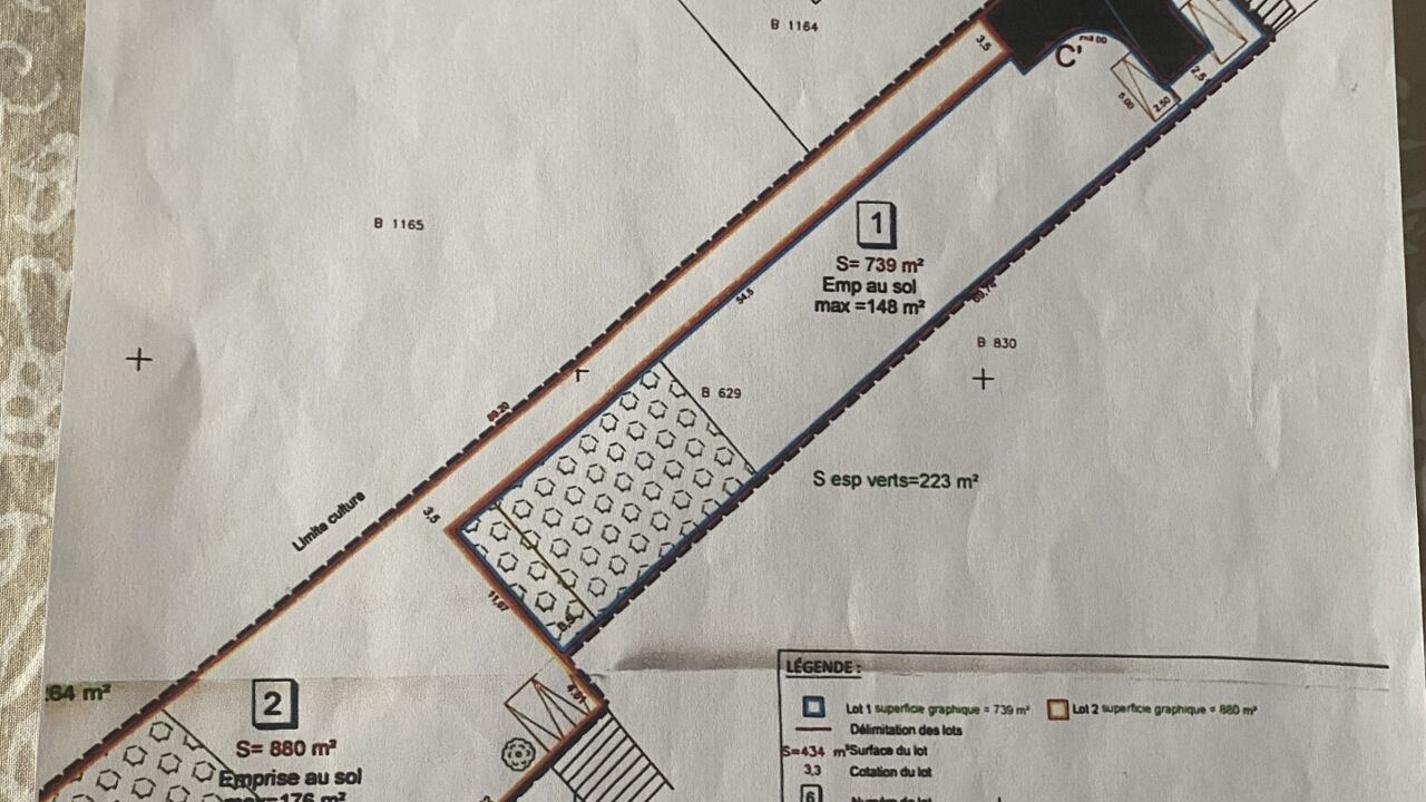 terrain  pièces 737 m2 à vendre à Portets (33640)