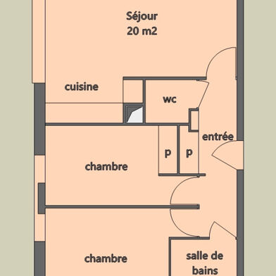 Appartement 3 pièces 61 m²