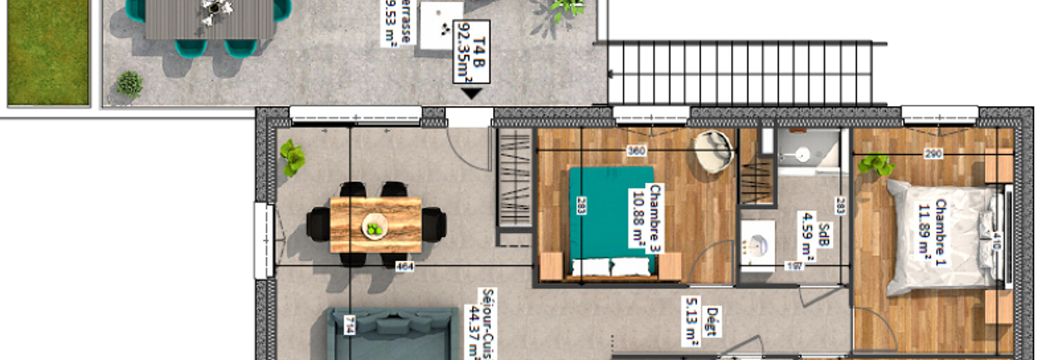 Appartement 4 Pièces 92 m² à vendre à Andrézieux-Bouthéon (42160)