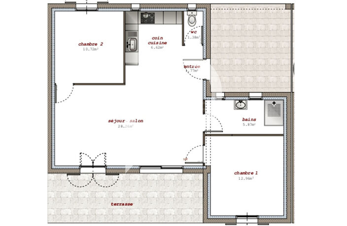 Villelaure - Appartement T3 de 67.57 m2 en RDC avec jardin et... — photo 2