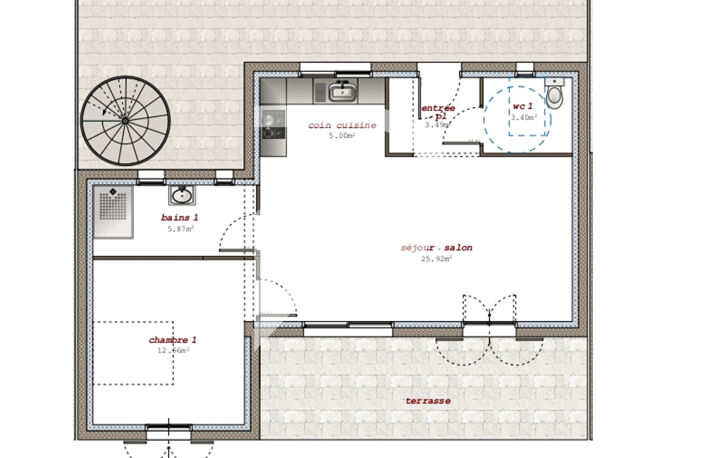 Villelaure - Appartement T2 de 56,62 m2 en RDC avec jardin et... — photo 2