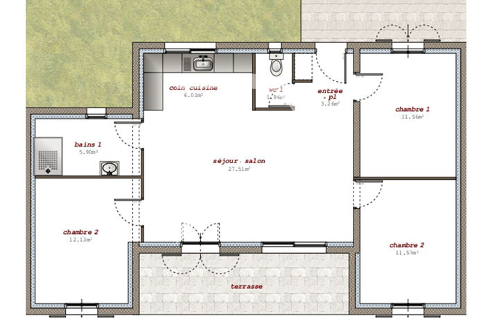 Villelaure - Appartement T4 de 79,10 m2 en RDC avec jardin et... — photo 3