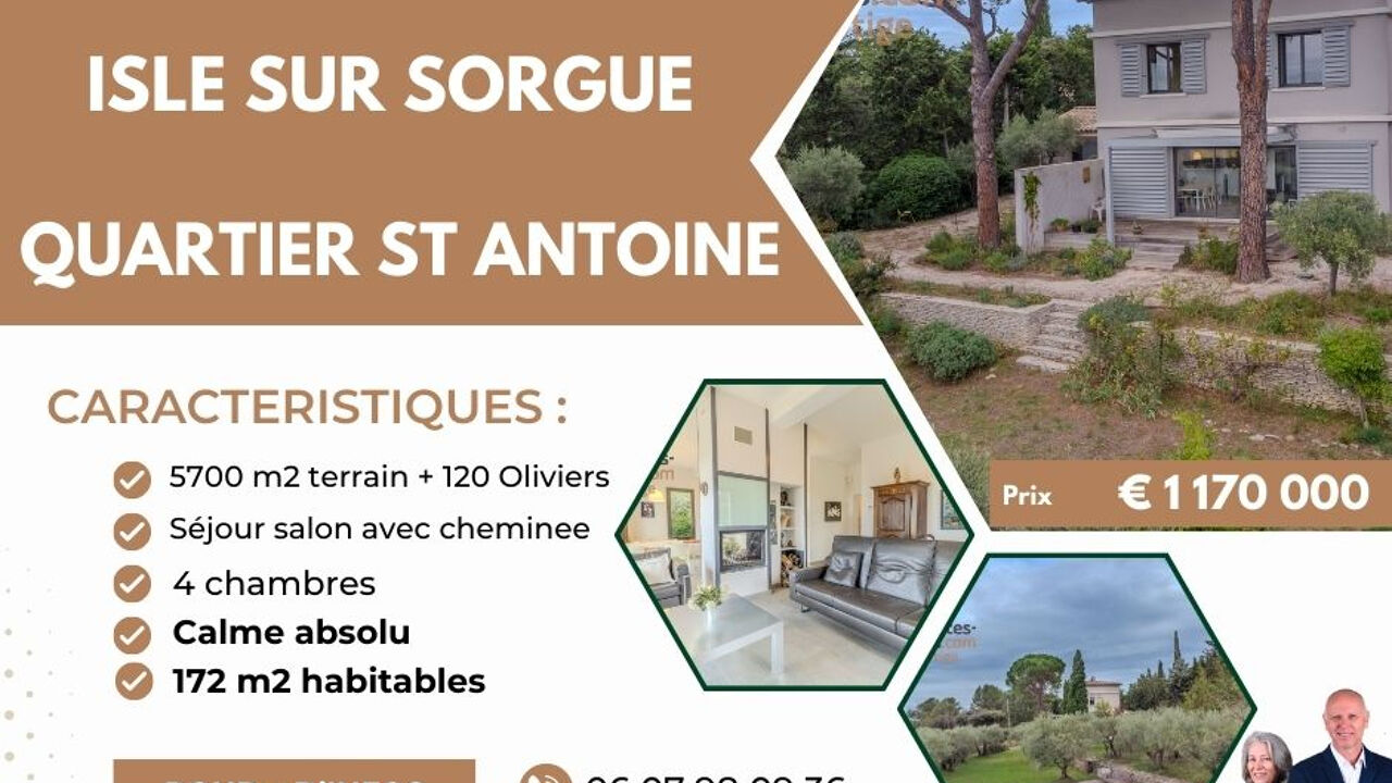 maison 6 pièces 172 m2 à vendre à L'Isle-sur-la-Sorgue (84800)