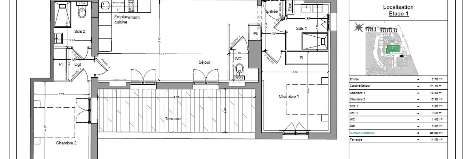 Appartement 3 Pièces 60 m² à vendre à Mouans-Sartoux (06370)