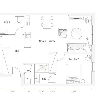 Appartement 3 pièces 72 m²