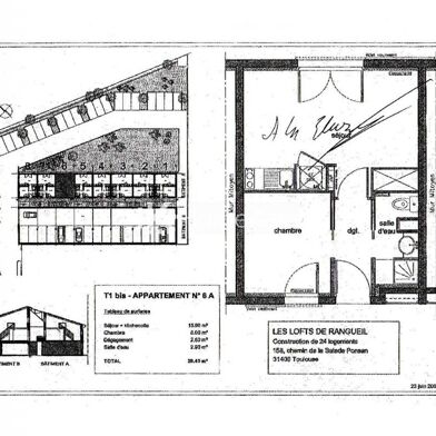 Appartement 2 pièces 29 m²