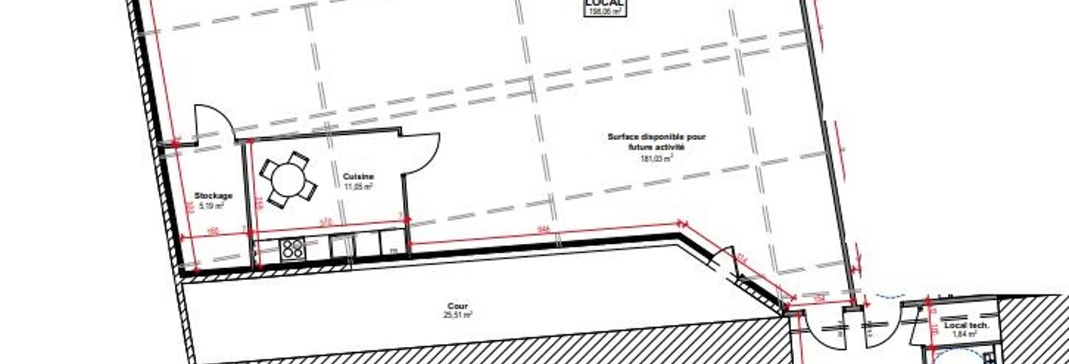 Commerce  198 m² à louer à Tours (37000)