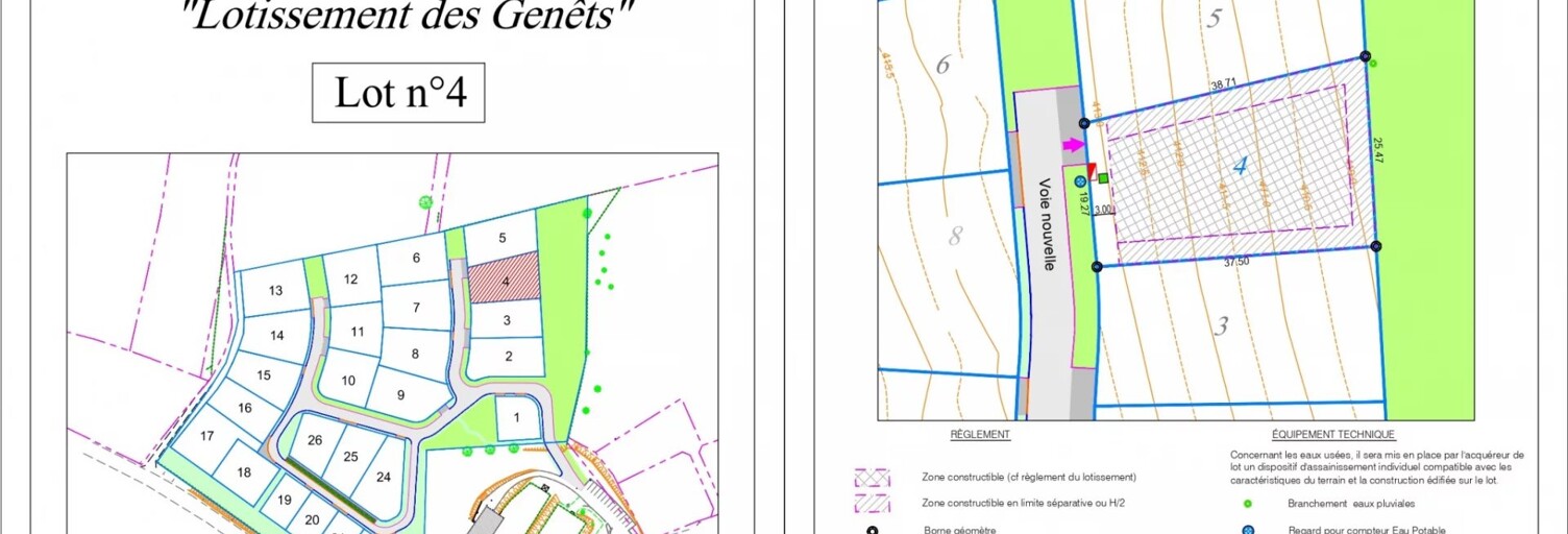 Terrain  847 m² à vendre à La Geneytouse (87400)