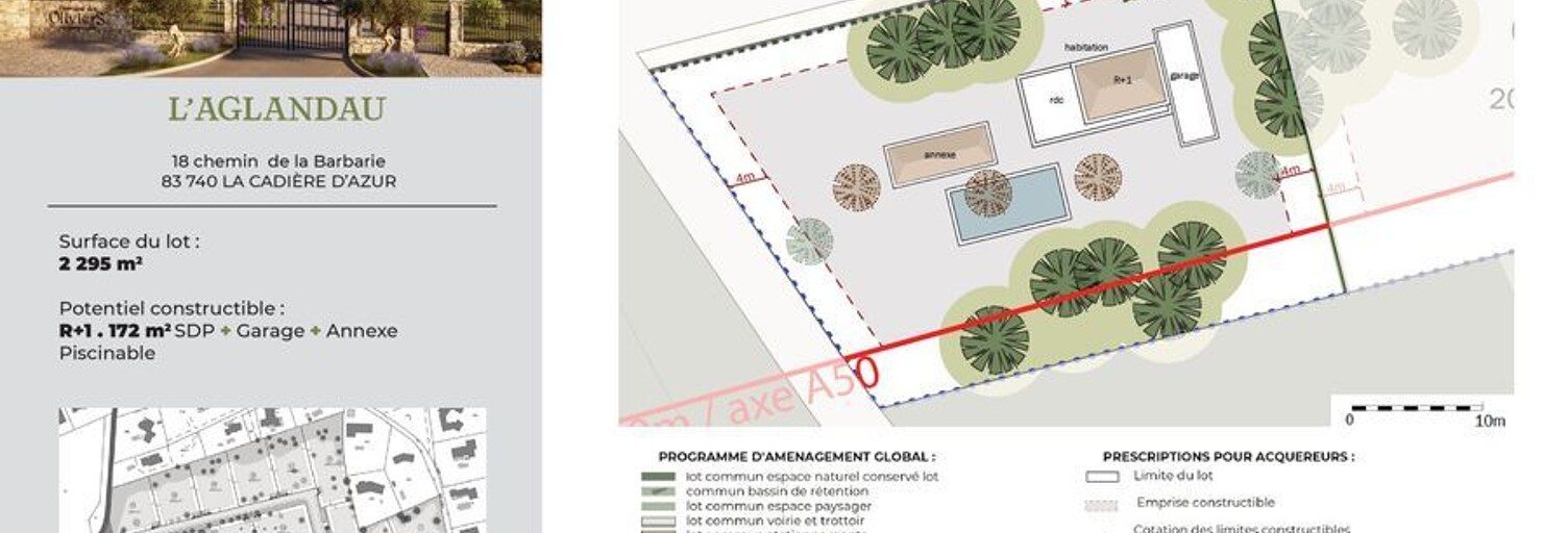 Terrain  2300 m² à vendre à La Cadière-d'Azur (83740)