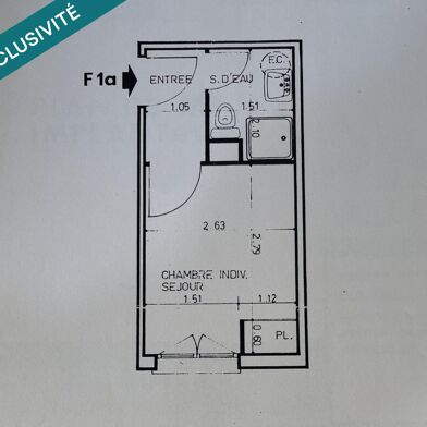 Appartement 1 pièce 14 m²