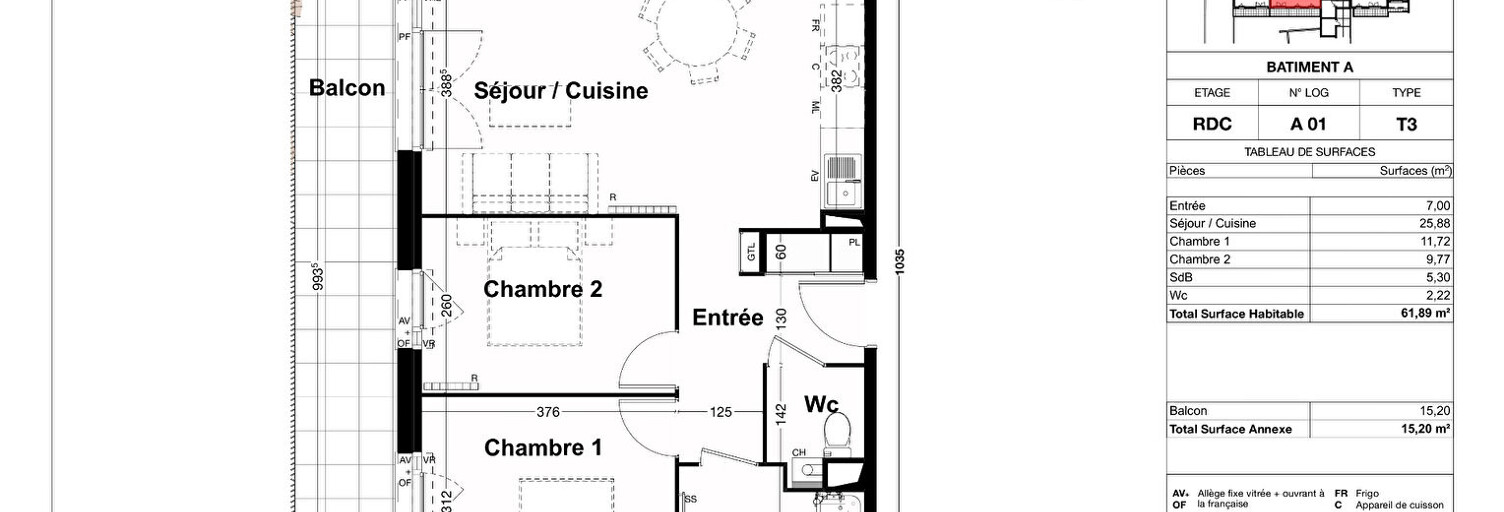 Appartement 3 Pièces 61 m² à vendre à Rodez (12000)