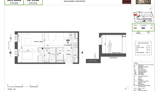 Appartement 2 pièces  à vendre Rodez 12000