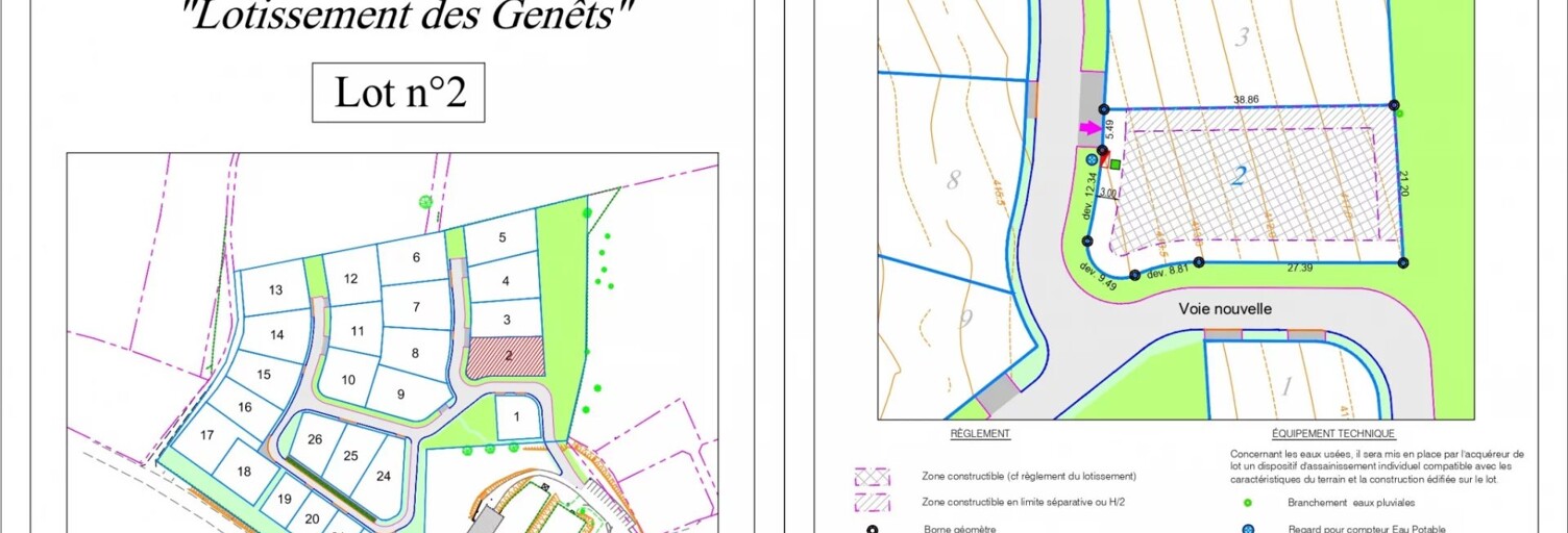 Terrain  855 m² à vendre à La Geneytouse (87400)