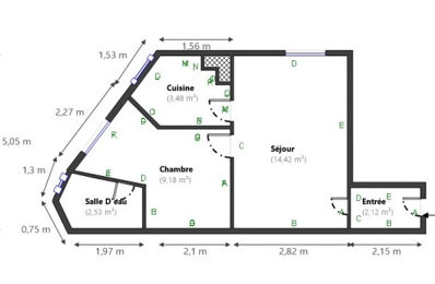 appartement 2 pièces 31 m2 à vendre à Paris 20 (75020)