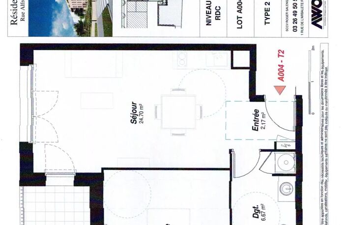 Bezannes T2 neuf 45,77m² — photo 2