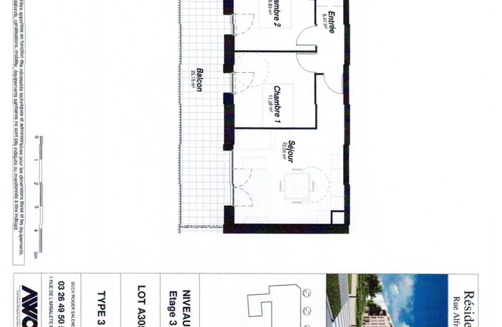 Bezannes T3 neuf 57,38m² terrasse de 25m² — photo 2