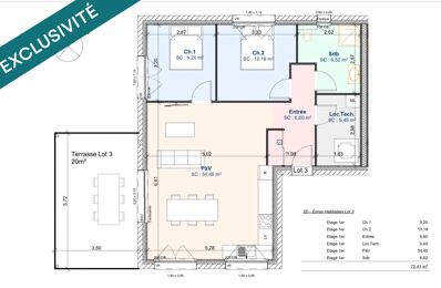 appartement 4 pièces 73 m2 à vendre à Pierrefontaine-les-Varans (25510)