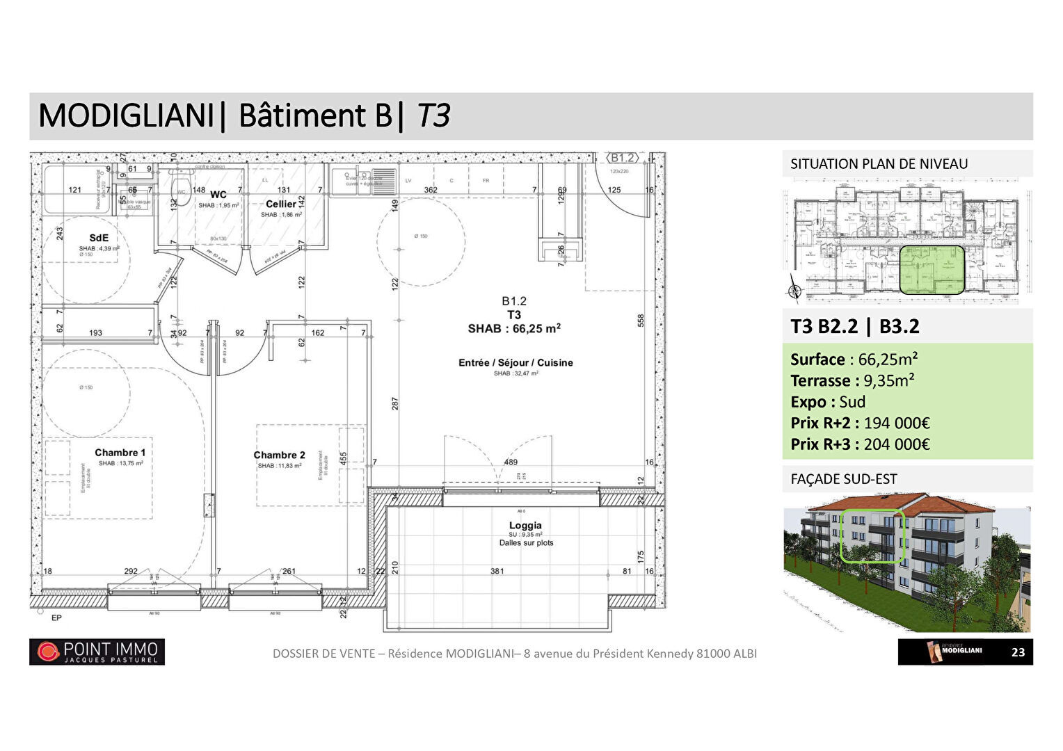 Appartement 3 pièces  à vendre Albi 81000