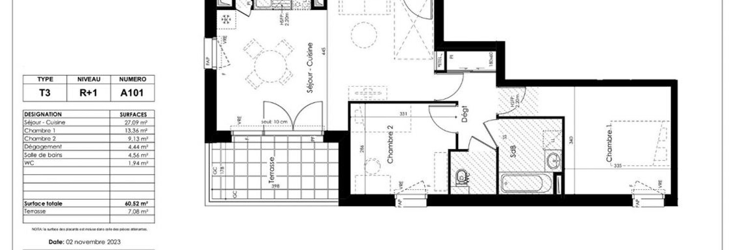 Appartement 3 Pièces 61 m² à vendre à Basse-Goulaine (44115)