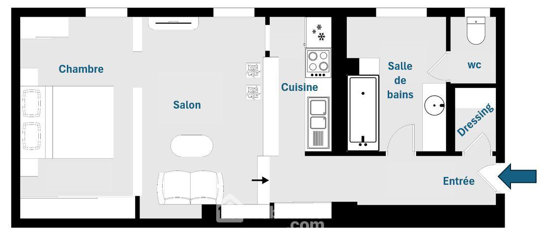 Appartement - 41.8m² - Paris