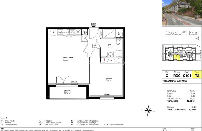 APPARTEMENTS AVEC BALCON ET PARKING - RESIDENCE SECURISEE - LE HOULME - 2 PIECES - ENTRE 40.68 m² ET 51.79 m² — photo 2