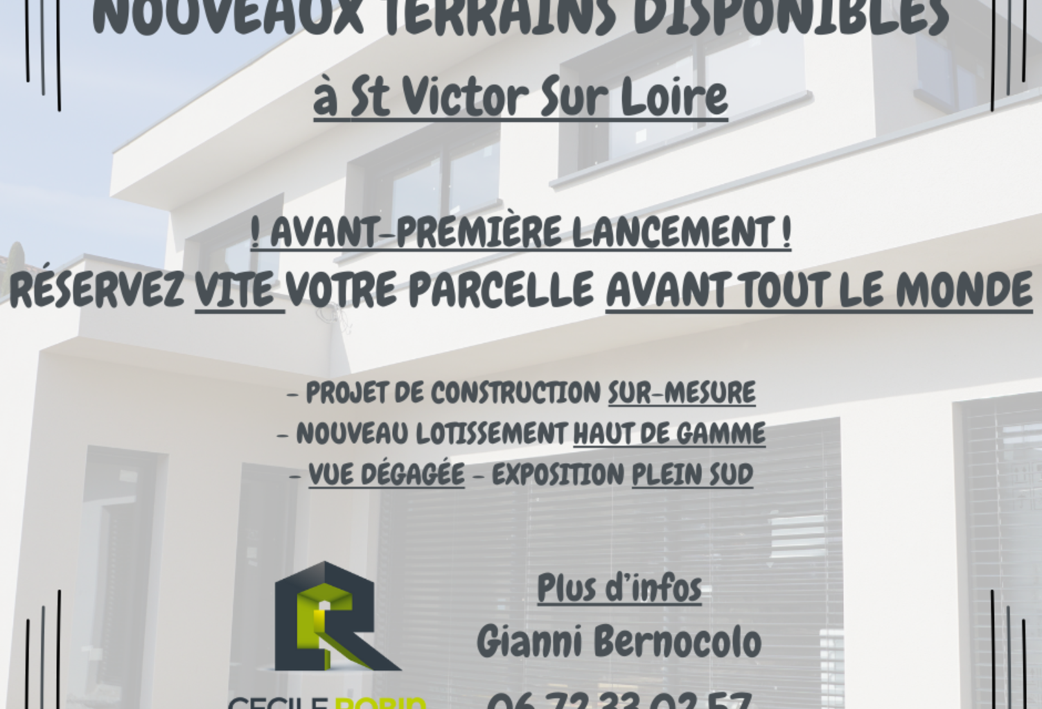 A Saint-Victor-Sur-Loire, Maison neuve sur-mesure sur terrain viabilisé dans un lotissement haut de gamme avec vue dégagée et exposition plein-sud. — photo 1