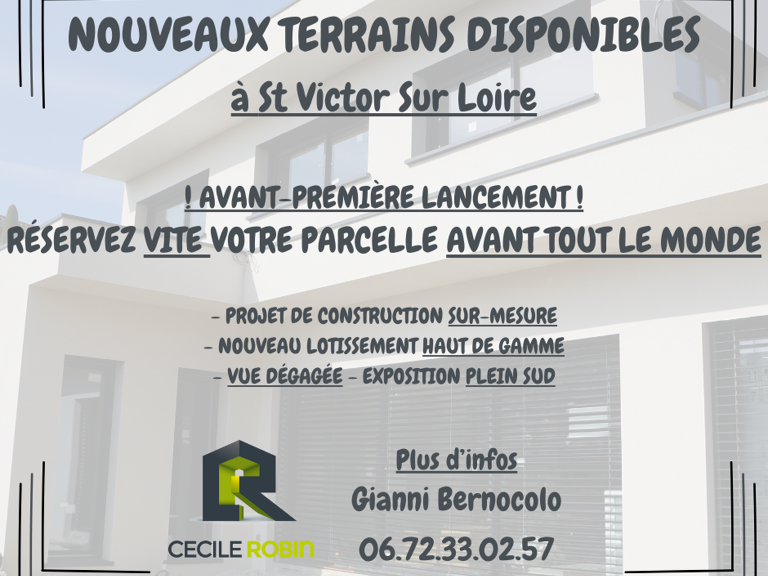 A Saint-Victor-Sur-Loire, Maison neuve sur-mesure sur terrain viabilisé dans un lotissement haut de gamme avec vue dégagée et exposition plein-sud. — photo 1