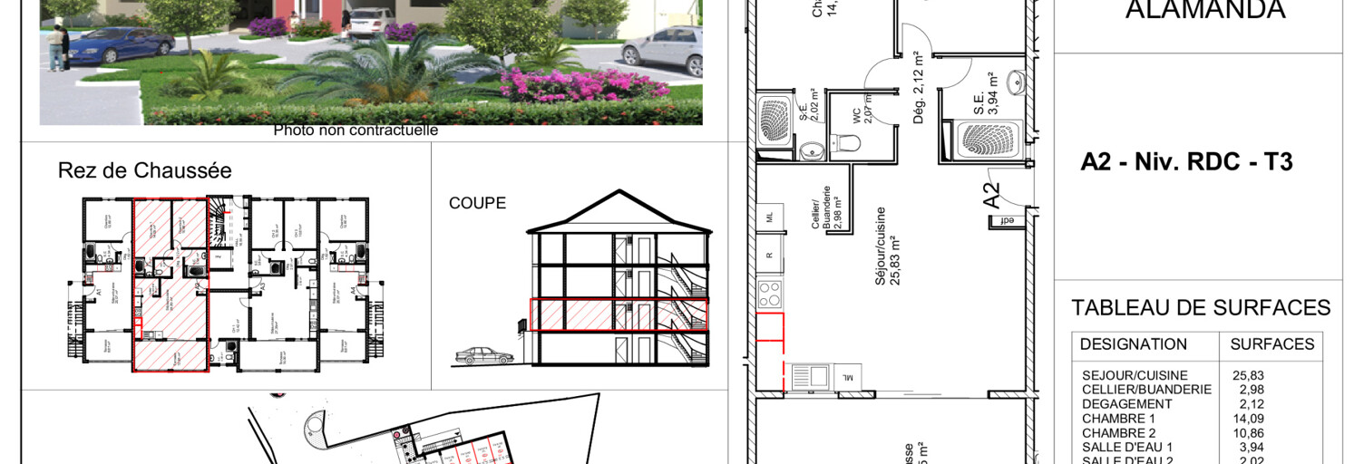 Appartement 3 Pièces 63 m² à vendre à Le Lamentin (97232)