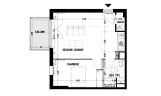 Appartement 2 Pièces 45 m² à vendre à Belin-Béliet (33830)