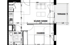 Appartement 2 Pièces 43 m² à vendre à Belin-Béliet (33830)