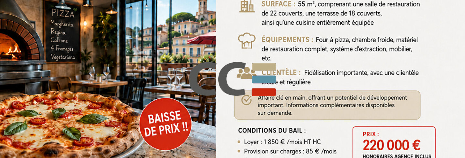 Commerce  55 m² à vendre à Cannes (06400)
